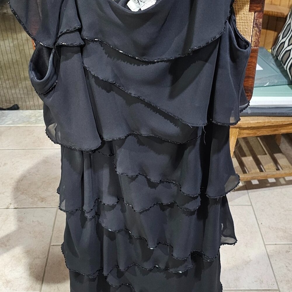 Black Patra Size 18 Beaded Cocktail Dress